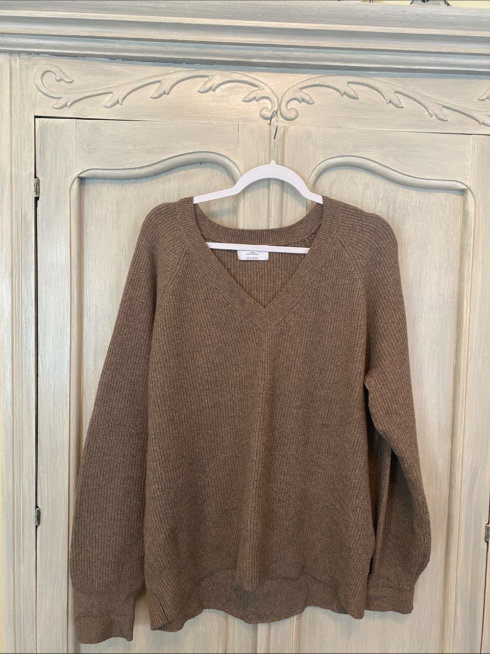 Old Navy Brown V-Neck Ribbed Knit Sweater